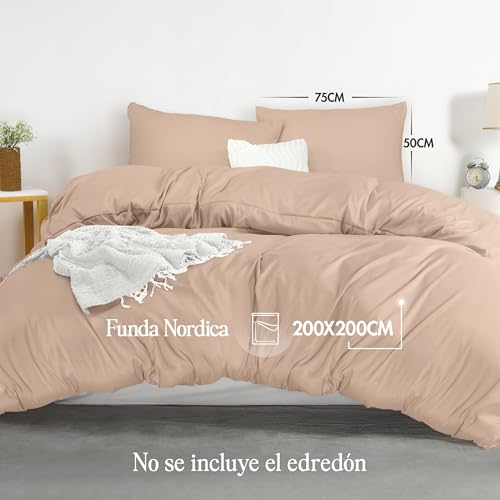 Variante de fundasnordicas microfibra Beige 200x200 cm cama 105