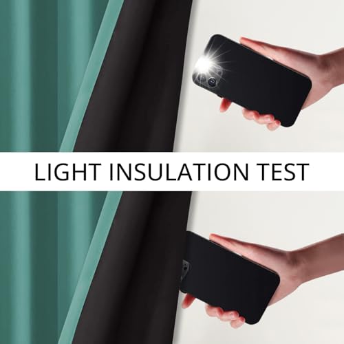 Image of Cloth Fusion 100% Blackout Door Curtains 7 Feet Long Set of 2 with Blackout Lining, Double Layer Room Darkening Parda with Stainless Steel Grommets for Home Decor (7x4 Feet, Arctic Teal)