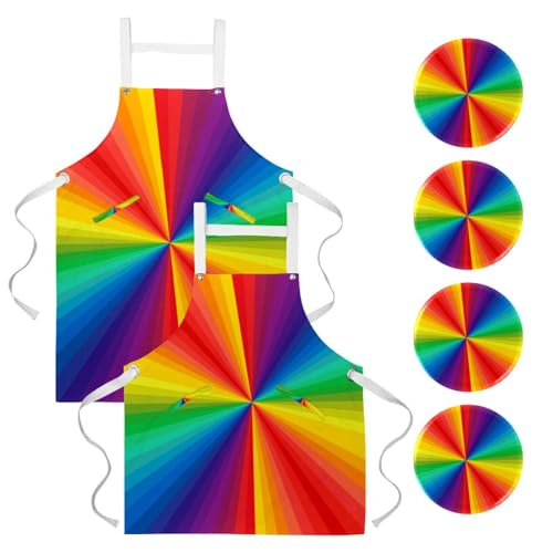Tablier de serveuse coloré lot de 2 pour illuminer vos moments de pâtisserie et de cuisine