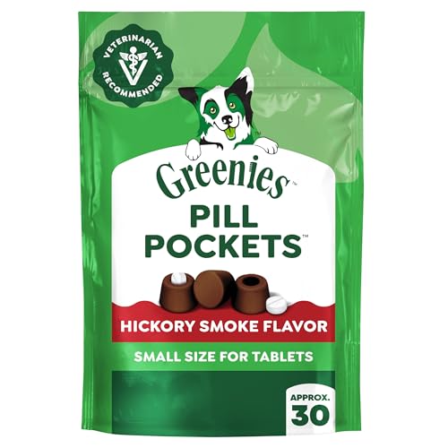Image of Greenies Pill Pockets for Dogs Small Size, Tablet Pill Treats for Dogs, Hickory Smoke Flavor, 3.2 oz. Pouch