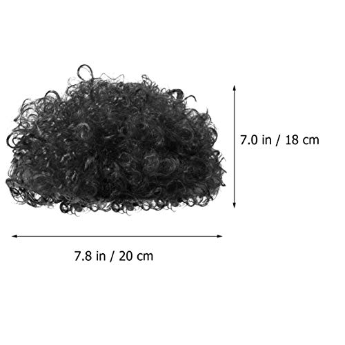FRCOLOR Palhaço Preto Peruca Curta Afro Peruca Cabelo Encaracolado Anos 70 Anos 80 Peruca Disco Cosp