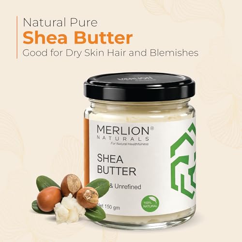 Image of Merlion Naturals Shea Butter 150g | Pure & Unrefined | Raw & Cold Pressed | For Skin & Hair Care | 150g