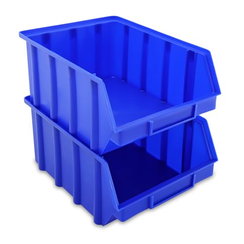 Lot de 15 boîtes empilable Bleu Taille 4 (222 x 340 x 157 mm) plastique PP de rangement empilable kästen sans crochet │ de p de d W®