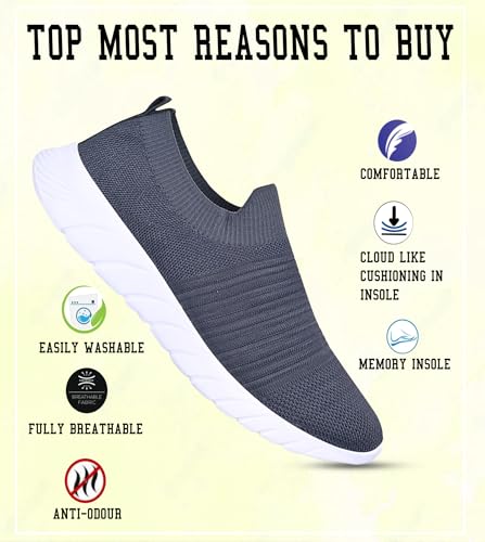 Image of SKITTER Men's Lightweight Slip-On-Shoes Polyester Material Black Color Footwear (GN-110)
