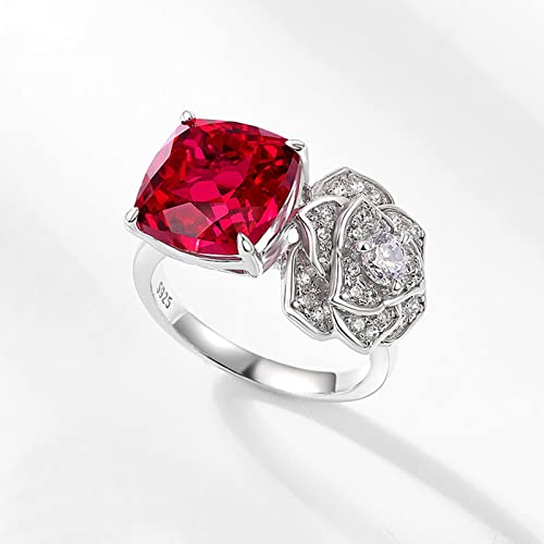 925 Sterling Silver Ring for Women Flower Shaped Engagement Promise Ring Band3