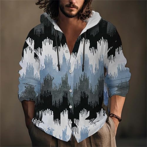 Sweat à capuche homme coton lin décontracté coupe ample manches longues - 2