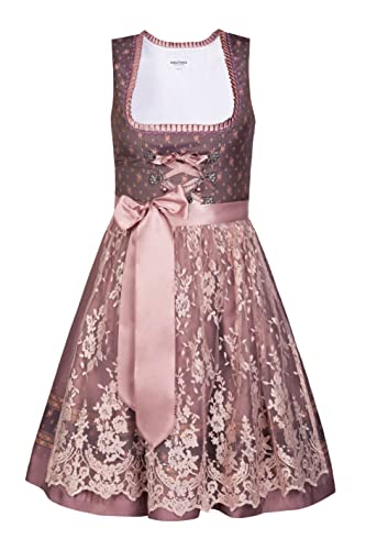 Edelnice Trachtenmode Kinder Dirndl Madeleine 3-TLG. inkl. Bluse Schürze und Charivari (140)