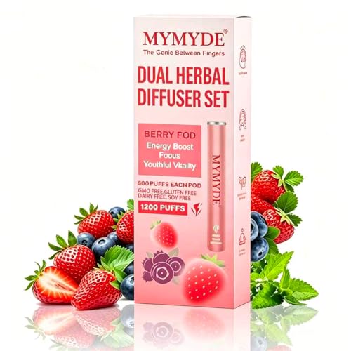MYMYDE Botanical Fragrance Stick Set Pure Plant Essence - Strawberry & Mint Botanical Scent Non-Electronic Personal Fragrance Accessory About 1000+Uses (Upgraded Version)