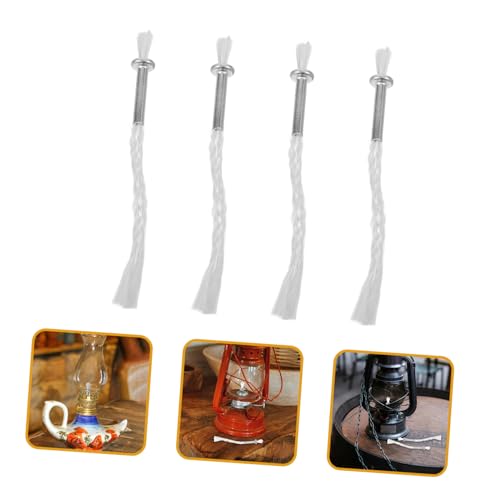 Kit de 4 mechas de algodón e hierro para lámparas de aceite miniatura 6
