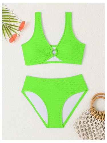 Image of SOLY HUX Girl's V Neck Ring Linked Bikini Sets Bathing Suits Two Piece Swimsuit
