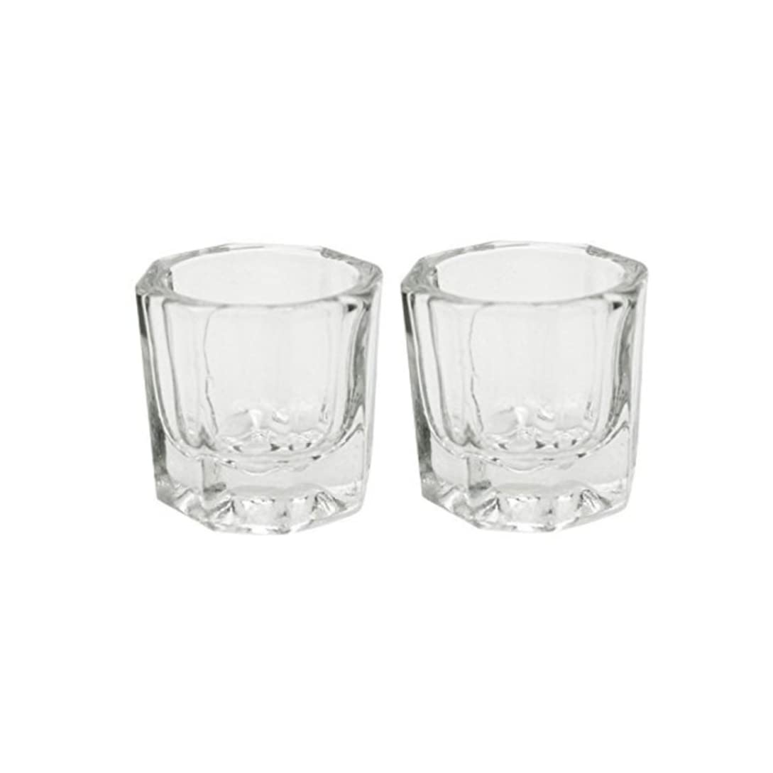 2 pezzi bicchieri per liquidi acrilici per unghie piatto per polvere bicchieri di di ricambio strumenti per vetreria lucidante (ottagonale) piatto per polvere dappen bicchieri di d