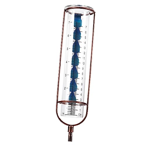 BESPORTBLE Decorative Outdoor Rain Gauge with Metal Stake Detachable Design for Fence for Measuring Rainfall Gradient with Gasket