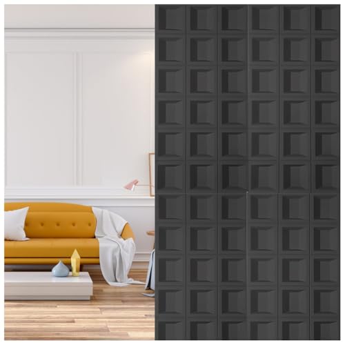 LXHELIVERY Panel Pared Divisoria Ladrillos Huecos Poliuretano, Panel Separador De Ambientes, Biombo, Bloques Rejilla Huecos, Decorativa Dormitorio, Comedor, Sala De Estar, Hotel (1 Unidad)(Grey-B)