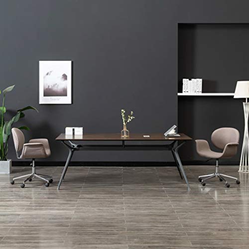 Tonture Silla de comedor con tela gris pardo giratoria, silla ergonómica con patas de metal, altura ajustable, rotación de 360°, diseño moderno para cocina, sala de estar, oficina, cómoda y elegante