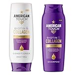 American Touch Biotin & Collagen Shampoo and Conditioner Set 2 x 400ml | Volumizing, Thickening, Repair for Fine, Thin, Damaged Hair | Sulfate-Free, Safe for Color-Treated, Men & Women