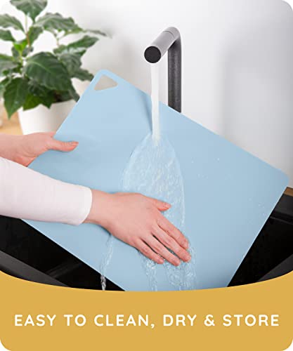 Extra Thin Flexible Cutting Boards For Kitchen - Cutting Mats For Cooking, Colored Cutting Mat Set With Easy-Grip Handles | Non Slip Cutting Sheets, Flexible Plastic Cutting Board Set Of 3 (15"X12") #TOP5