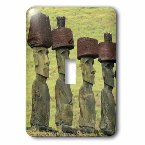 Interrupteur à bascule île de Pâques Ahu Akivi motif statues Moai
