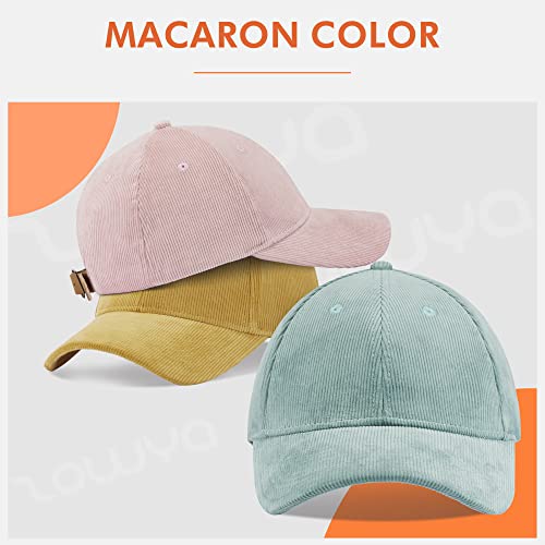 Zowya Casual Corduroy Fashion Baseball Cap Macaron Dad Hat 6 Panel For Men Women With Leather Adjustment Belt Soft Green thumb #1