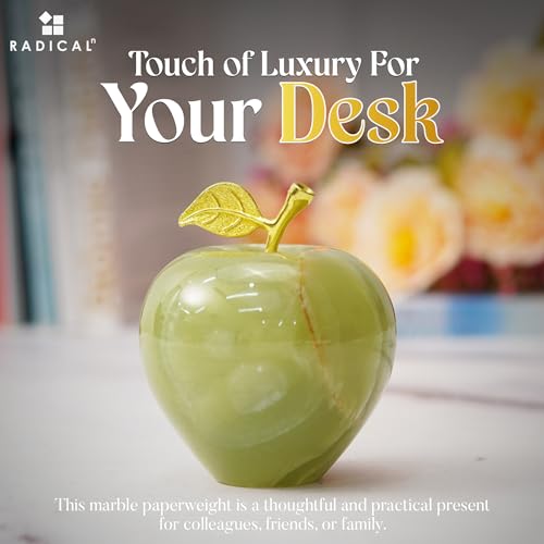 Radicaln APPLEONYX Marble Decoration Piece Green Onyx 3 Inch Inch Handmade Apple Paperweight Home Decor thumb #5