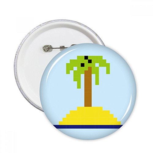 Pins cocotier pixel d'été, badges ronds haute définition pour vêtement M