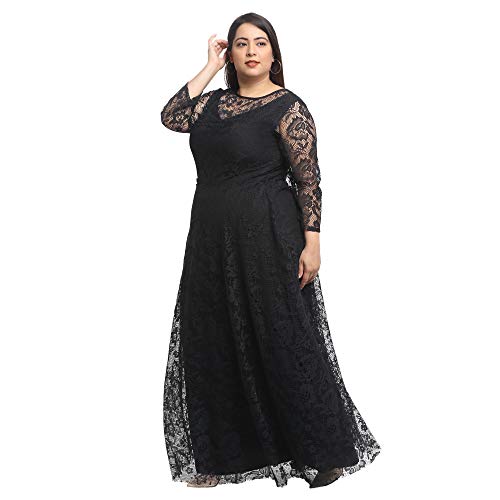 Image of Flambeur Women's Net Fit and Flare Maxi Casual Dress