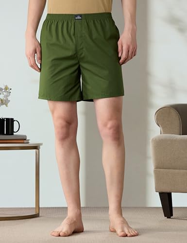 Image of Amazon Brand - Symbol Men Cotton Printed Boxer Shorts (Combo Pack of 2) Casual | Underwear | Half Pants | Short Pant - Regular Fit with Slant Pocket
