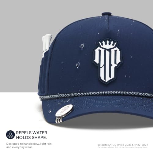 Image of Men's Golf Hat with Tee Holder & Magnetic Ball Marker | Breathable Performance Golfing Hat for Men | Water-Resistant Rope Golf Cap | Moisture-Wicking Snapback Golfing Hats