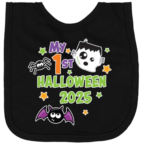 inktastic My First Halloween 2025 with Frankenstein, Ghost, Spider, Newborn Bib