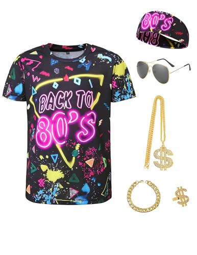 Disfraz para niños 80s 90s 6 piezas Hip Hop Rapper miniatura 1