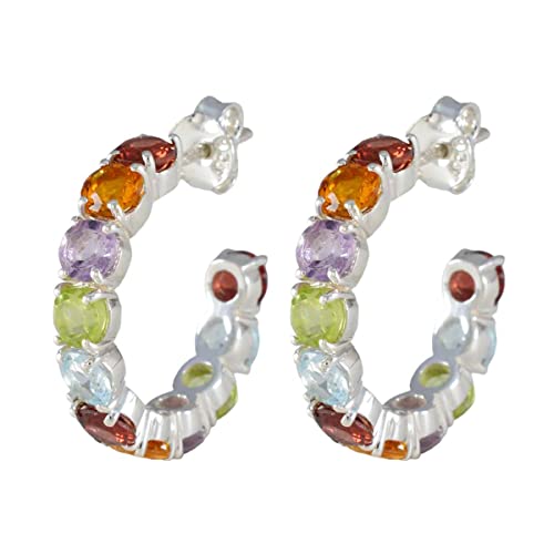 Boucle d'oreille en argent multi anneaux ronds pour célébrer la féminité moderne