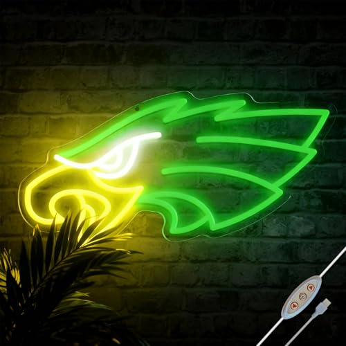 ZENYUEDZ Eagle Neon Sign for Wall Decor for Fans Light Up Sign Dimmable Led Neon Light Birthday Gifts for Man Cave Bedroom Party Club Bar Dorm