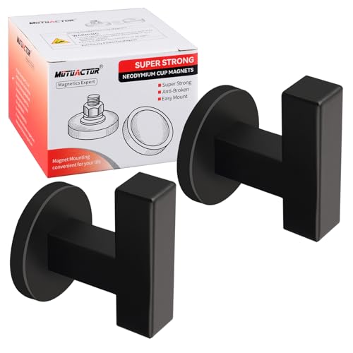 Strong Magnetic Coat Hooks,Rubber Coated Magnets Hook for Metal,Door,Grill,Refrigerator, Locker, Neodymium Magnet Hook for Towel,Coat,Bag,Umbrella