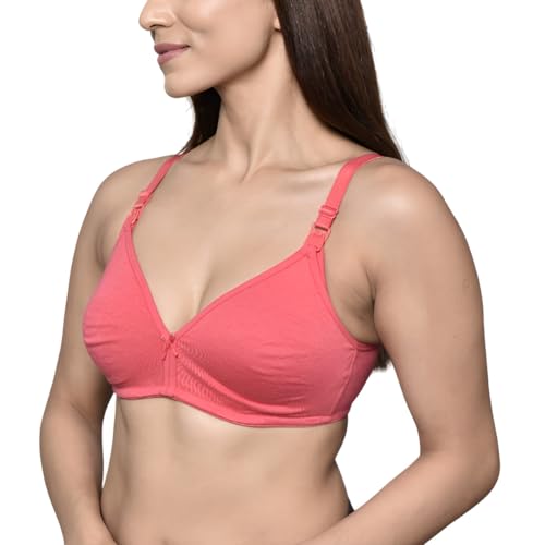Image of Inner Sense Organic Cotton Bamboo Nursing Bra for Women I High Coverage Feeding Bra with Lace Detailing on Neckline I Non Padded Maternity Wear with Wirefree Design