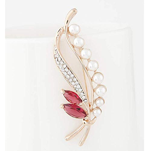 Image of Crystal Pearl Flower Brooches Pins Fashion Beautiful Created Rhinestone Floral Brooch Good Idea for Party Dance Wedding Banquet for Elegant Women Girl