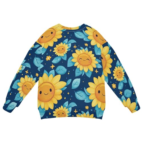 JUNZAN Cartoon Cute Sunflowers Little Girls Sweatshirts Hoodies Fleece Sweatshirt With Hoodie Athletic 4T2
