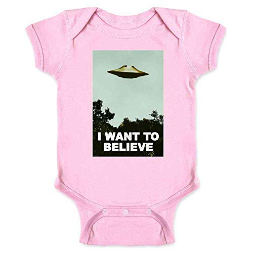 Pop Threads I Want To Believe UFO Aliens TV Retro 90s Infant Baby Boy Girl Bodysuit