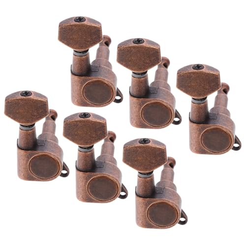 Toyvian Small Square Head Tuning Pegs Set for Acoustic Electric Guitar Includes Ferrules Bushings and Screws Replacement for Guitar Machine Heads and Tuning Adjustments