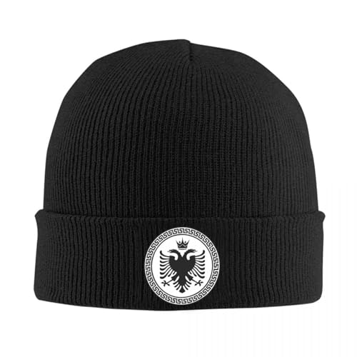 UREYFGO Moda Bandera albanesa Gorros Gorros Sombreros de Sombrero de águila Unisex Adulto Y2K Cool KPOP Gorro de Punto Diseño de Primavera Gorras elásticas térmicas al Aire Libre Regalo