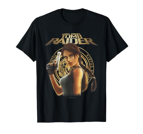 Tomb Raider Lara Croft Portrait with Seal Retro Video Game Camiseta