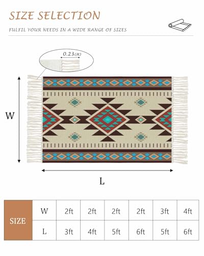 Tapete Boho Southwestern 60 x 90 cm con Borlas miniatura 2