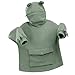 Price comparison product image OPIAL Women Novelty Frog Hoodie Cute Zip up Green Hooded Top Sweatshirt Loose Pullover Top(A-Green,3XL)