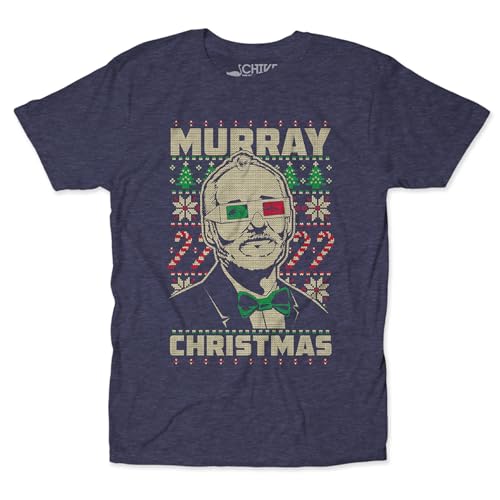 Bill Murray 3D Christmas Move Holiday T-Shirt Navy