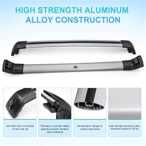 Barras para equipaje de aleación aluminio estables para techo de Hyundai Santa Fe 5