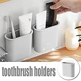 Zoom IMG-1 portaspazzolino da parete 2 pezzi Zoom IMG-1 portaspazzolino da parete 2 pezzi