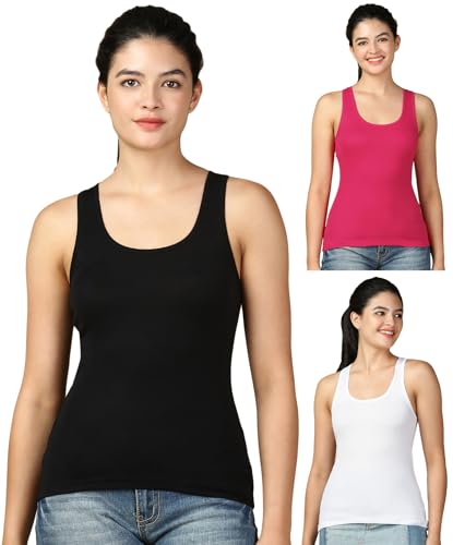 Lux Cozi Women's Cotton Regular Fit Racerback Tank Top | Pack of ...