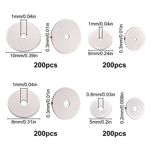 SUNNYCLUE 1 Box 800PCS 304 Stainless Steel Flat Round Spacer Beads Disc Polished Smooth Beads Jewelry Metal Silver Rounde Beads Bulk for Jewelry Making Beads DIY Bracelet Necklace Crafting - Image 2