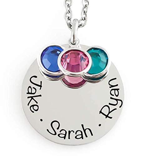 mother's day necklace with children's names