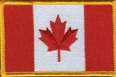 Canada Flag Patch with Hook Backing Measures 3.50 x 2.25 inches Embroidered Flag Patch Emblems with Hook Backing