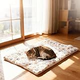 Pet Blanket Mat, Soft Flannel Pet Bed Mat for Cats & Dogs, Warm & Non-Shedding Pet Sleeping Pad with Cute Paw Print, Machine Washable Crate Mat for Indoor/Outdoor Use 48x67cm/19×26in