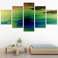 SIGNWIN 5 Panel Canvas Wall Art Modern Art Coastal Colorful Multicolor Photography Romantics Sunset for Home Decorations Ready to Hang - 60